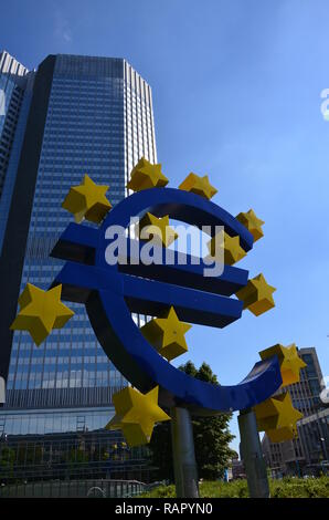 EURO Sign à Francfort-sur-le-main, Allemagne Banque D'Images