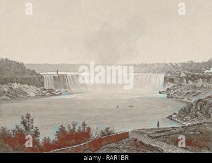 Niagara Falls, Noël Marie Paymal Lerebours, Goupil & Rittner, Hector Bossange, 1840. Repensé par Gibon. L'art classique repensé Banque D'Images