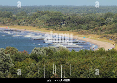 Plage sur la langue de sable. , De Warnemunde, Allemagne Banque D'Images