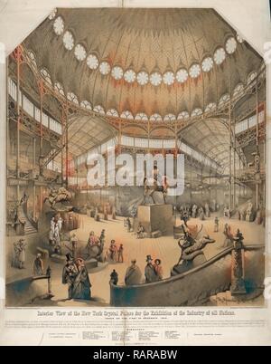 Vue de l'intérieur du Crystal Palace de New York pour l'exposition de l'industrie de toutes les nations, Nagel & Weingärtner repensé Banque D'Images