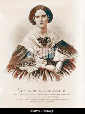 Mme Caroline Slemmer Épouse du Lieutenant gallant Slemmer, maintenant dans le commandement du fort Pickens. À partir d'une photographie prise repensé Banque D'Images