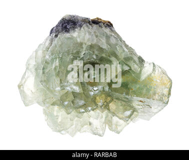 La macro photographie de minéraux naturels à partir de la collection géologique - brut de la fluorite (fluorine) pierre sur fond blanc Banque D'Images