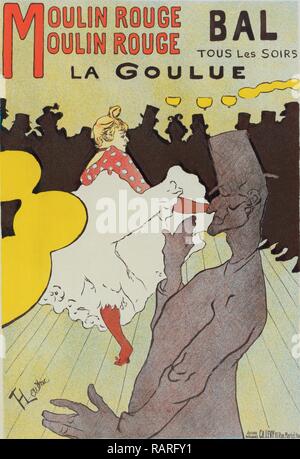 Affiche pour le Moulin Rouge la Goulue. Toulouse-Lautrec, Henri de (1864-1901), français, peintre, graveur, dessinateur repensé Banque D'Images