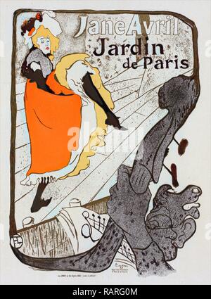 Affiche pour le Jardin de Paris Jane Avril. Toulouse-Lautrec, Henri de (1864-1901), peintre et graveur français repensé Banque D'Images