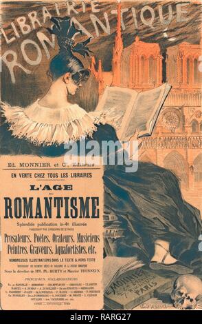 Pour l'affiche de la Librairie Romantique. La promotion du livre L'age du romantisme, de l'âge romantique, 1887, Eugène Grasset 1845 repensé Banque D'Images