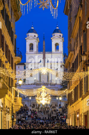 Rome (Italie) - Ville Borghese, la Piazza del Popolo, Piazza di Spagna, Pincio square et l'escalier de la Trinità dei Monti pendant les vacances de Noël Banque D'Images