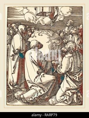 Albrecht Dürer (allemand, 1471-1528), l'Ascension, probablement c. Gravure sur bois, 1509-1510. Repensé par Gibon. L'art classique repensé Banque D'Images