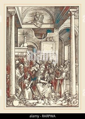 Albrecht Dürer (allemand, 1471-1528), la glorification de la Vierge, ch. 1504, gravure sur bois. Repensé par Gibon. Classic repensé Banque D'Images