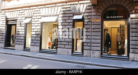 ROME, ITALIE - 21 août 2018 : Magasin Burberry, Via Condotti, Rome Ville Banque D'Images