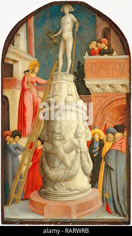 Giovanni d'Alemagna, Saint Apollonia détruit une idole païenne, Allemand, actif 1441-1450, ch. 1442-1445 tempera sur panneau, repensé Banque D'Images