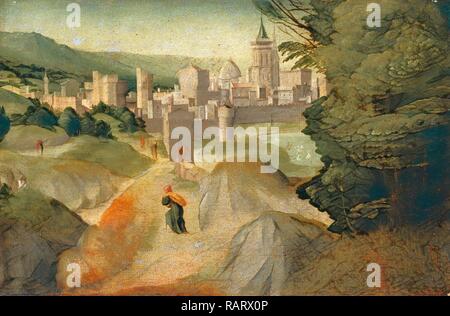 Giovanni Larciani (Maître de la Kress) Paysages (italien, 1484-1527), scènes de légende, probablement c. 1515-1520 repensé Banque D'Images