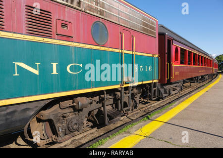 Conway Scenic Railroad à North Conway, New Hampshire, USA. Banque D'Images