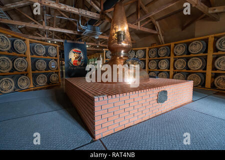 La distillerie de whisky Nikka Yoichi à Hokkaido, Japon Banque D'Images