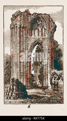 York UK 1873, St Mary's Abbey. Repensé par Gibon. L'art classique avec une touche moderne repensé Banque D'Images