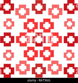 Carrés rouges traverse motif symétrique abstract background Illustration de Vecteur