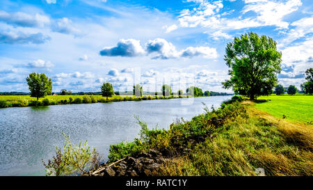 Le Maas-Waal Canal près de la ville de Malden. Connectez le canal de la Meuse et du Waal, au centre des Pays-Bas Banque D'Images