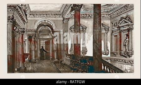 Un ancien hôtel particulier de Londres, 'COWFIELDS', 30, OLD BURLINGTON STREET, UK, 1886 : GALERIE DE DESSIN À PRIX PLANCHER. Repensé Banque D'Images