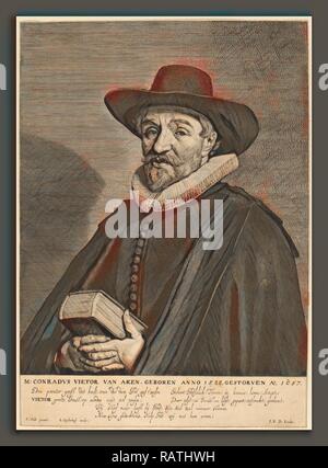 Suyderhoff Jonas après Frans Hals (Néerlandais), ch. 1613 - 1686), Conrad Vietor van Aken, gravure. Repensé Banque D'Images