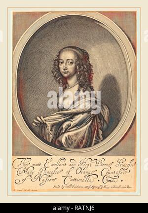 William Faithorne après Sir Anthony Van Dyck,français, (1616-1691), Mary, Princesse d'Orange, la gravure. Repensé Banque D'Images