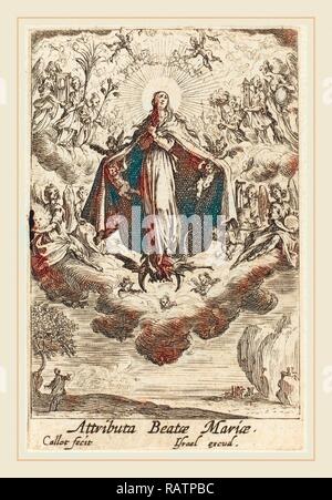 Jacques Callot, français (1592-1635), les attributs de la Vierge, en 1630 ou après, l'attaque. Repensé par Gibon. Classic repensé Banque D'Images