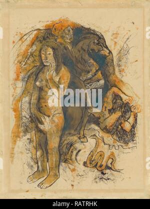 Eve ['Le Cauchemar'] (recto), Eve ['Le Cauchemar'] (verso), Paul Gauguin, Français, 1848 - 1903, à Tahiti, au sud repensé Banque D'Images