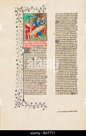 Nero s'arrête un verre au cours de la Mutilation de son corps de la mère, l'Inconnu, Paris, France, Europe, environ 1413 - 1415 repensé Banque D'Images