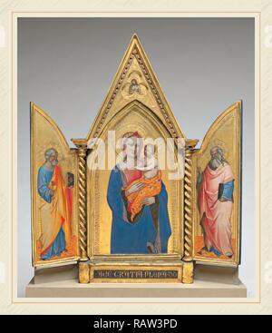 Nardo di Cione, vierge et l'enfant avec Saint Pierre et Saint Jean l'Evangéliste [de gauche], Italien, actif 1343- repensé Banque D'Images