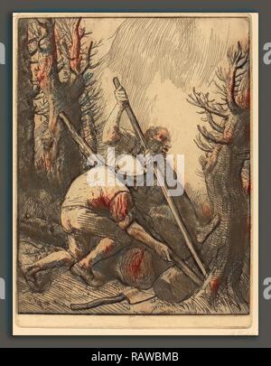 Alphonse Legros, bûcherons, 3e plateau (les bucherons), français, 1837 - 1911, la gravure. Repensé par Gibon. Classic repensé Banque D'Images