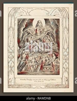 William Blake (britannique, 1757 - 1827), Satan devant le trône de Dieu, 1825, gravure. Repensé par Gibon. Classic repensé Banque D'Images