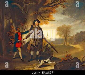 Un homme inconnu, peut-être Charles Goring de Wiston (1744-1829), sur le Tir avec son serviteur le troisième Duc de repensé Banque D'Images