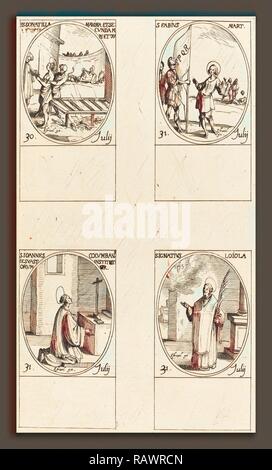 Jacques Callot (Français, 1592 - 1635), STS. Maxima, Donatilla & Secunda, Fabius, Saint Jean Colombini, St Ignace repensé Banque D'Images