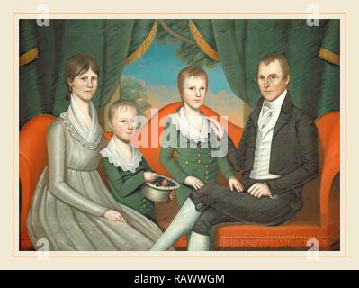 Eleaser Ralph Earl Whiteside, américaine (1788-1838), Portrait de famille, 1804, huile sur toile. Repensé Banque D'Images