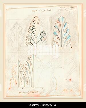 John Ruskin, britanniques (8 février 1819-1820, Janvier 1900), étude d'ornement avec motif d'acanthe pour 'Les Pierres de repensé Banque D'Images