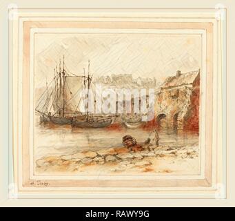 Heneage Finch 4e comte d'Aylesford, en (1751-1812), à Tenby, années 1790 ?, plume et encre grise et marron et gris avec repensé Banque D'Images