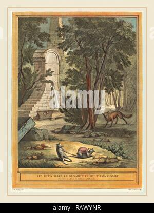 Laurent Cars après Jean-Baptiste Oudry, français (1699-1771), les deux rats, le renard et l'œuf (deux rats, le renard, et repensé Banque D'Images