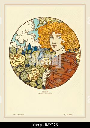 Eugène Grasset, Jalousie (la jalousie), français, 1841-1917, à la main, lithographie sur papier vélin. Repensé Banque D'Images