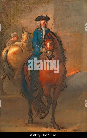 Un jeune homme monté sur un cheval, John Vanderbank scolarisés, 1694-1739, British. Repensé par Gibon. L'art classique avec repensé Banque D'Images