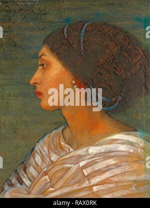 Tête d'une femme (Mme mulâtre Eaton) Tête d'une femme mulâtre signée et datée, en haut à gauche : 'Joanna M Wells 1861 repensé Banque D'Images