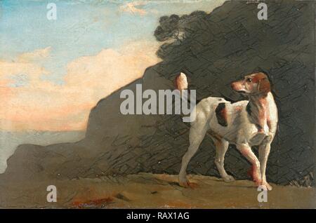 Un Foxhound Foxhound, George Stubbs, 1724-1806, British. Repensé par Gibon. L'art classique avec une touche moderne repensé Banque D'Images