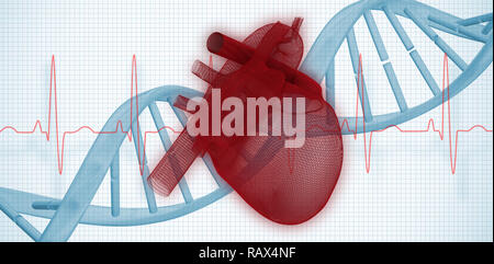 Image composite de l'illustration ofÃ Â 3d human heart Banque D'Images