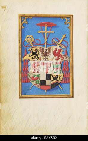 Blason du Cardinal Albrecht von Brandenburg, Simon Bening, flamand, environ 1483 - 1561, Bruges, Belgique, Europe, sur repensé Banque D'Images