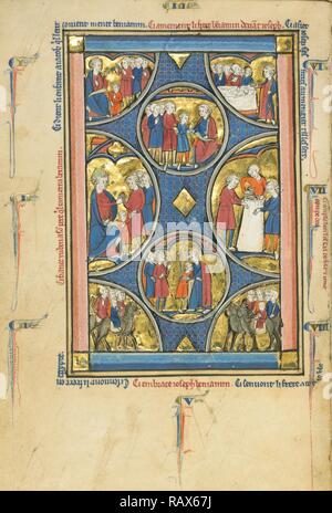 Des scènes de la vie de Jacob et Joseph, Inconnu, Paris, France, Europe, environ 1250 - 1260 Couleurs d'or, Tempera, repensé Banque D'Images