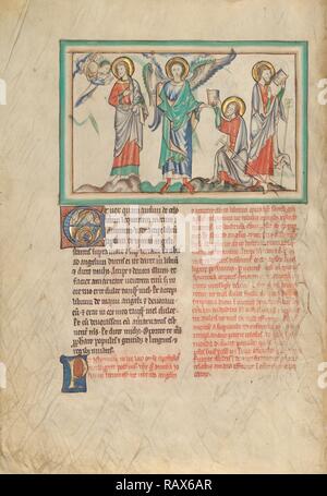 Saint John mange le livre reçu de l'Ange, Inconnu, Londres (probablement), l'Angleterre, l'Europe, environ 1255 - 1260 repensé Banque D'Images