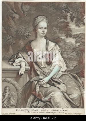 Portrait d'Agatha Valck, Pieter Schenk (I), 1690 - 1713. Repensé par Gibon. L'art classique avec une touche moderne repensé Banque D'Images