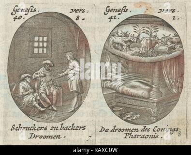 Joseph explique les rêves d'échanson et Baker, Le songe du Pharaon, Hans Janssen, 1615 - 1651. Repensé Banque D'Images