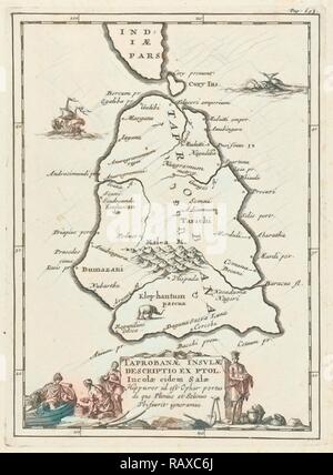 Carte de Ceylan, Jan Luyken, Cornelis Boutesteyn Luchtmans, 1692, Jordaan. Repensé par Gibon. L'art classique avec un repensé Banque D'Images