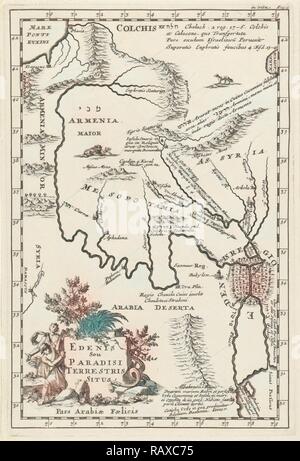 Carte de Ceylan, Jan Luyken, Cornelis Boutesteyn Luchtmans, 1692, Jordaan. Repensé par Gibon. L'art classique avec un repensé Banque D'Images