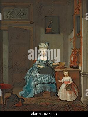 Susanna van Collen née Mogge et sa fille, Hermanus Numan, 1776. Repensé par Gibon. L'art classique avec un style moderne repensé Banque D'Images