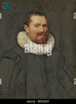 Portrait d'un homme, Anonyme, 1633. Repensé par Gibon. L'art classique avec une touche moderne repensé Banque D'Images