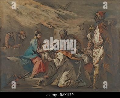 Adoration des Mages, attribué à Francesco Fontebasso Gasparo, 1705 - 1760. Repensé par Gibon. L'art classique avec un style moderne repensé Banque D'Images